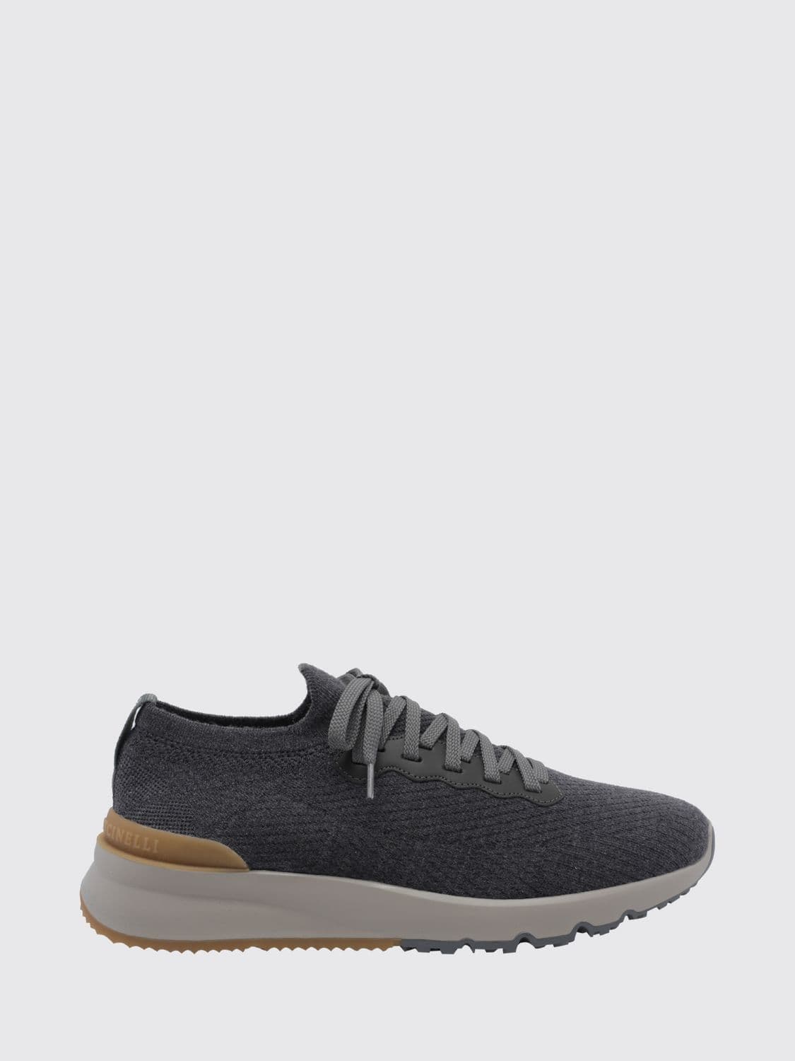 Brunello Cucinelli Low-Top Cotton Knit Trainers with Pull Tab