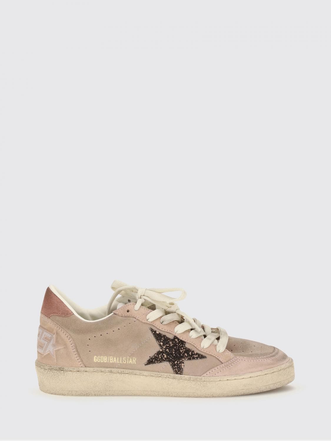 Golden Goose Ball Star Suede Trainers with Glitter Logo