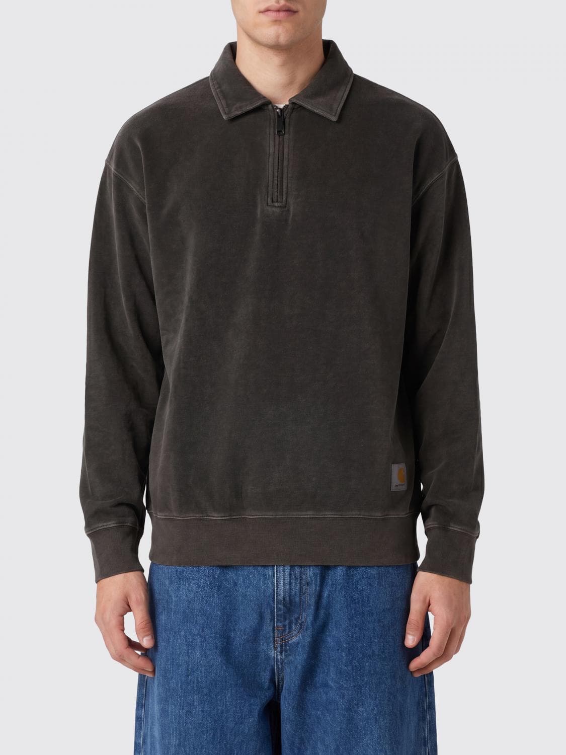 Carhartt Wip Long-Sleeved Cotton Polo Shirt with Zip Closure