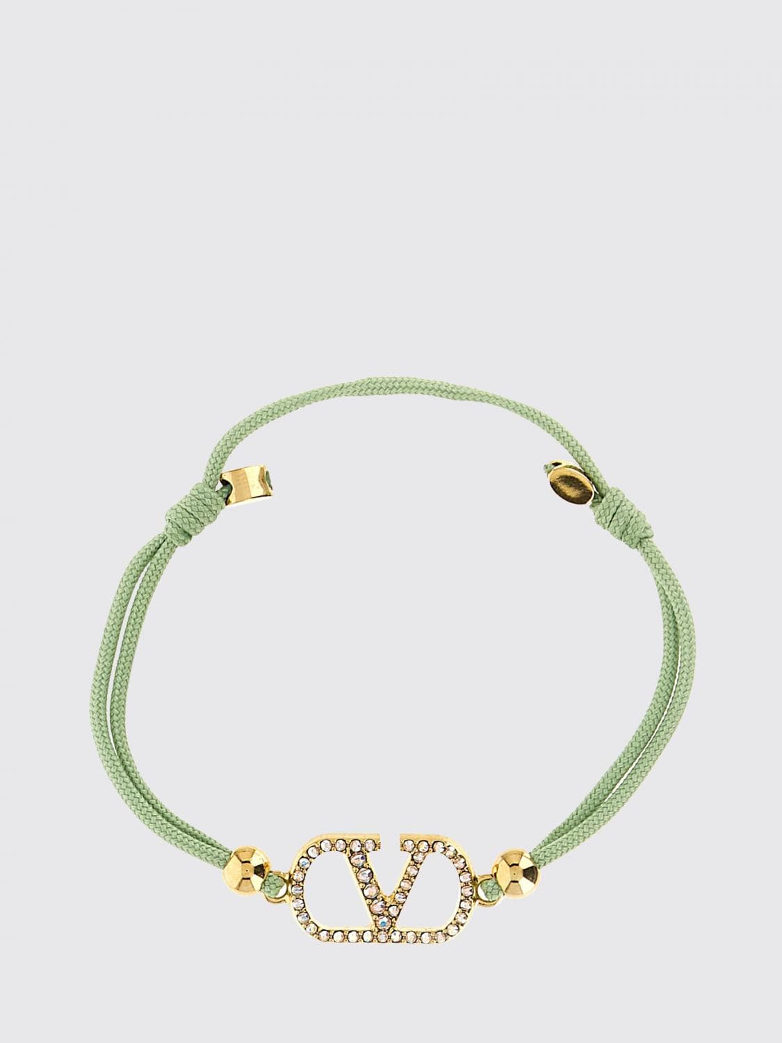 Valentino Garavani VLogo Signature Satin Bracelet with Rhinestones · OS