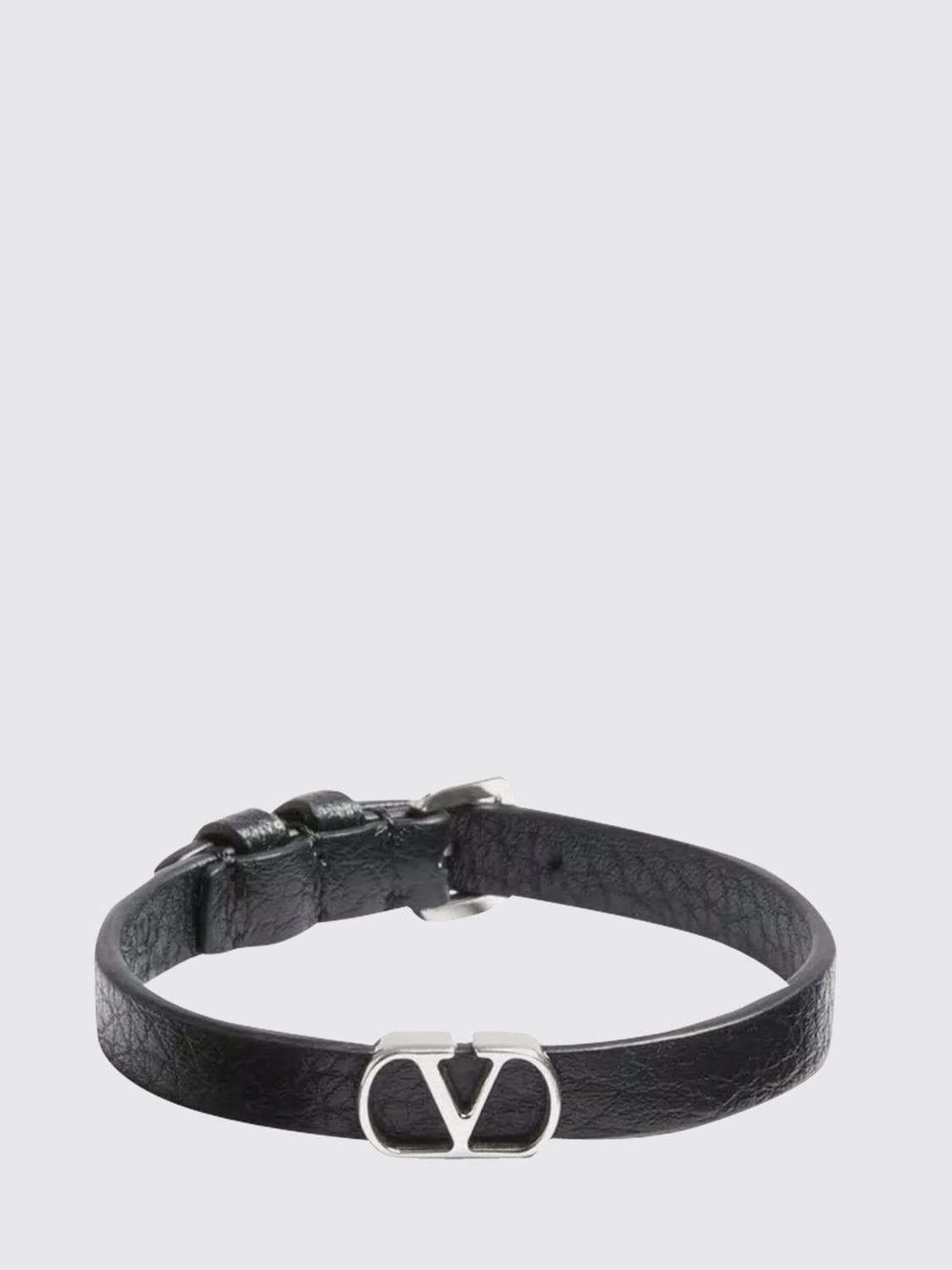 Valentino Garavani VLogo Signature Bracelet in Smooth Calfskin Leather with Buckle