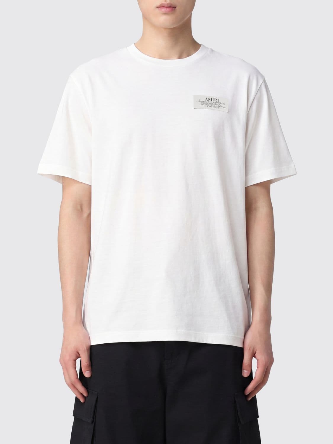 Amiri Crewneck Pure Cotton T-Shirt with Contrasting Logo