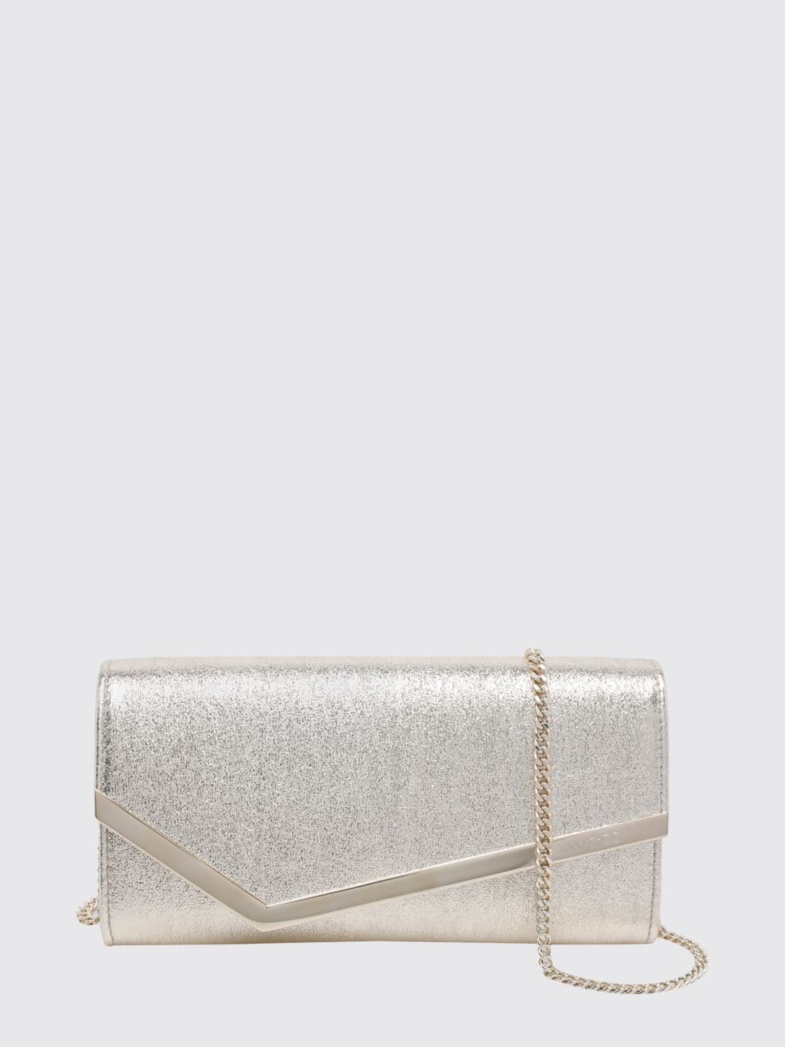 Jimmy Choo Emmie Wallet on Chain in Lamé Fabric with Removable Strap · OS