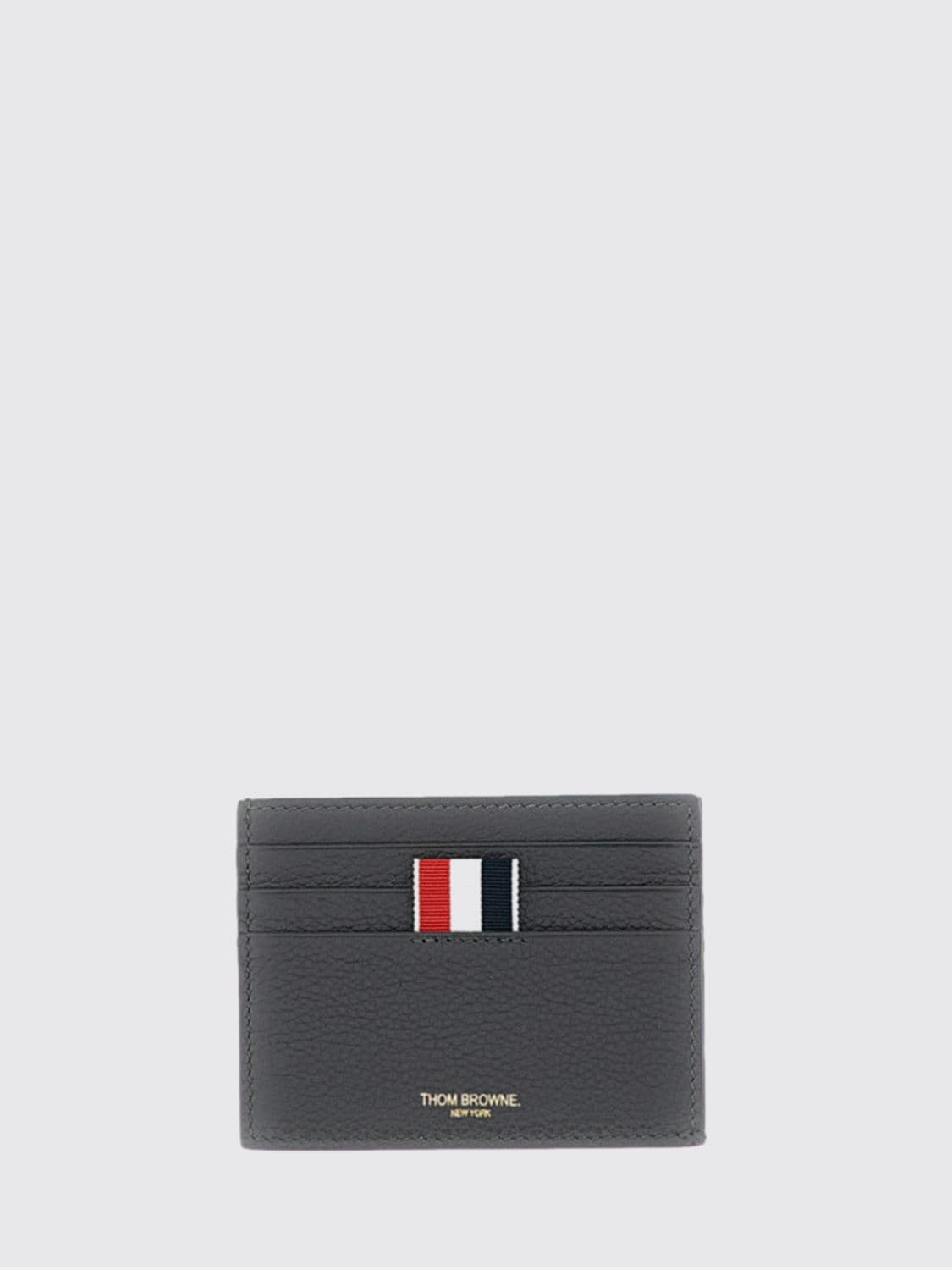 Thom Browne 4-Bar Full-Grain Leather Card Holder with Six Slots · OS