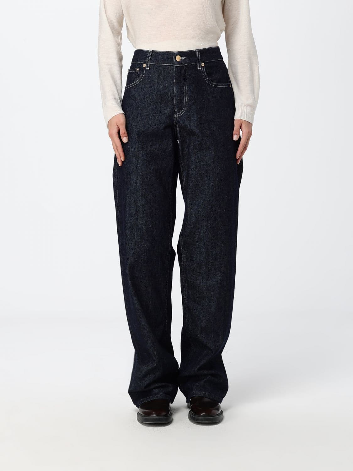 Fabiana Filippi High-Waisted Wide-Leg Jeans in Stretch Cotton Denim
