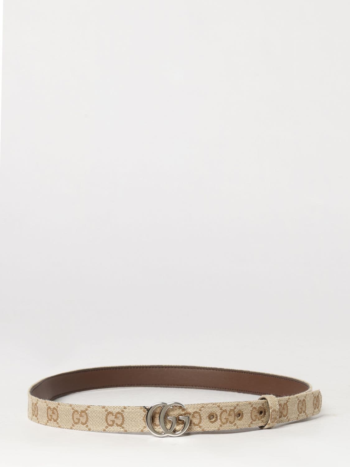 Gucci GG Marmont Jacquard Fabric Belt with Monogram and GG Buckle