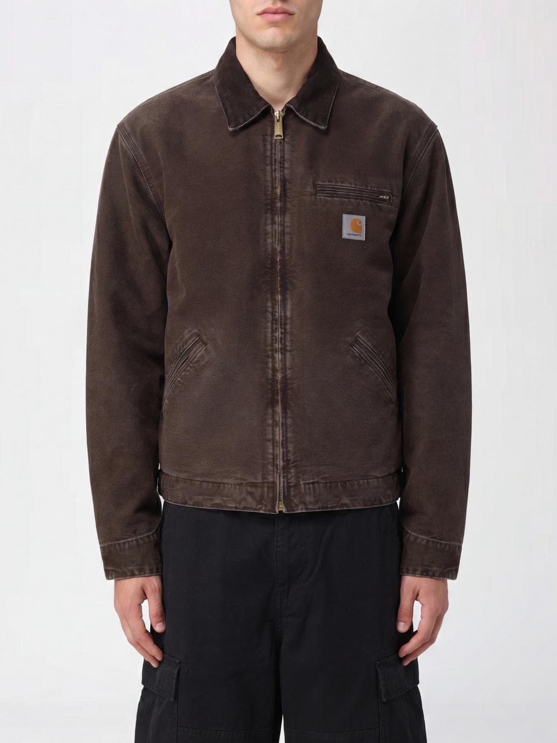 Carhartt Wip OG Detroit Cotton Jacket with Zip Closure and Logo Patch