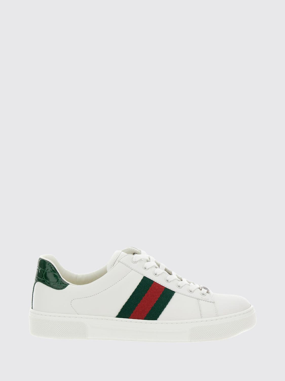 Gucci Ace Sneakers in Calf Leather with Striped Web