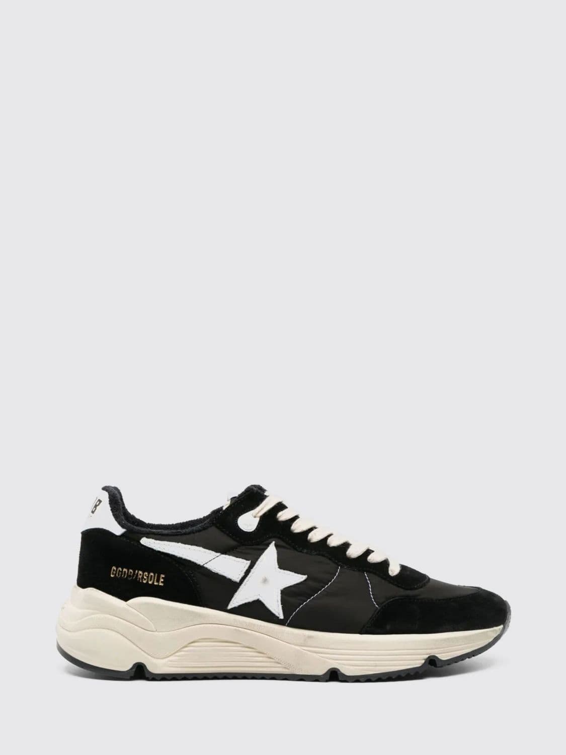 Golden Goose Running Sole Low-Top Sneakers in Nylon and Suede with Distressed Effect