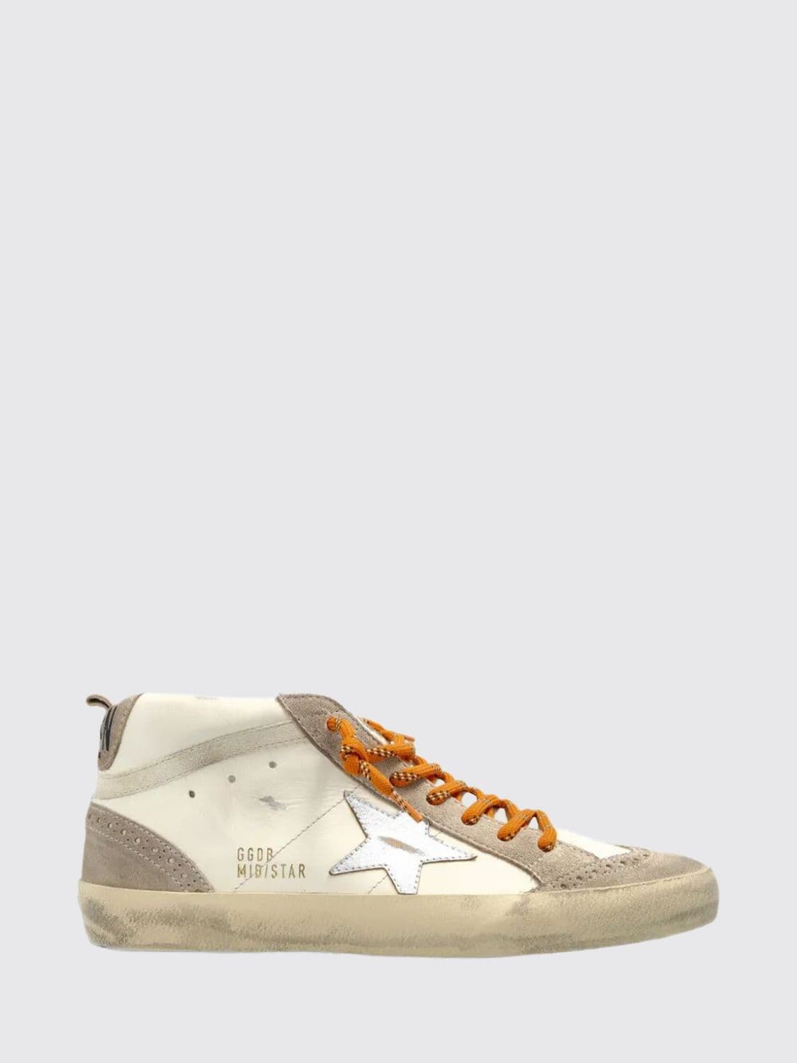 Golden Goose Mid-Star Mid-Top Trainers in Leather and Suede with Brogue Detailing