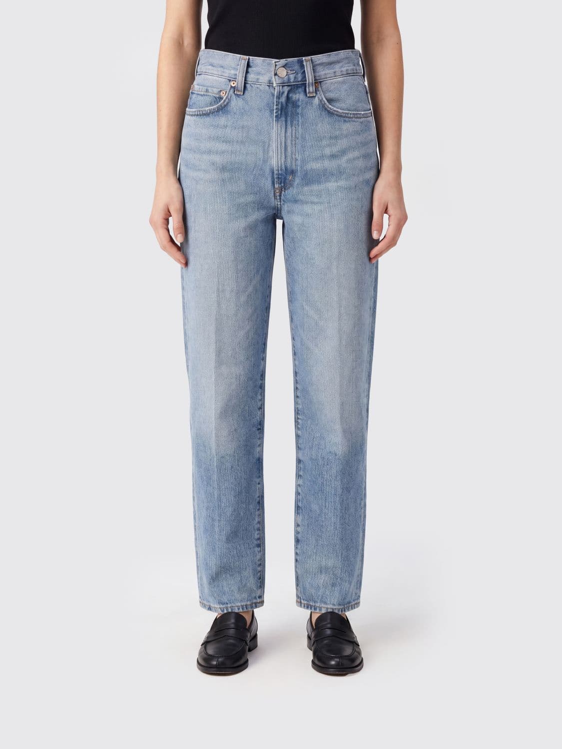 Agolde Mid-Rise Straight Jeans in Pure Cotton Denim