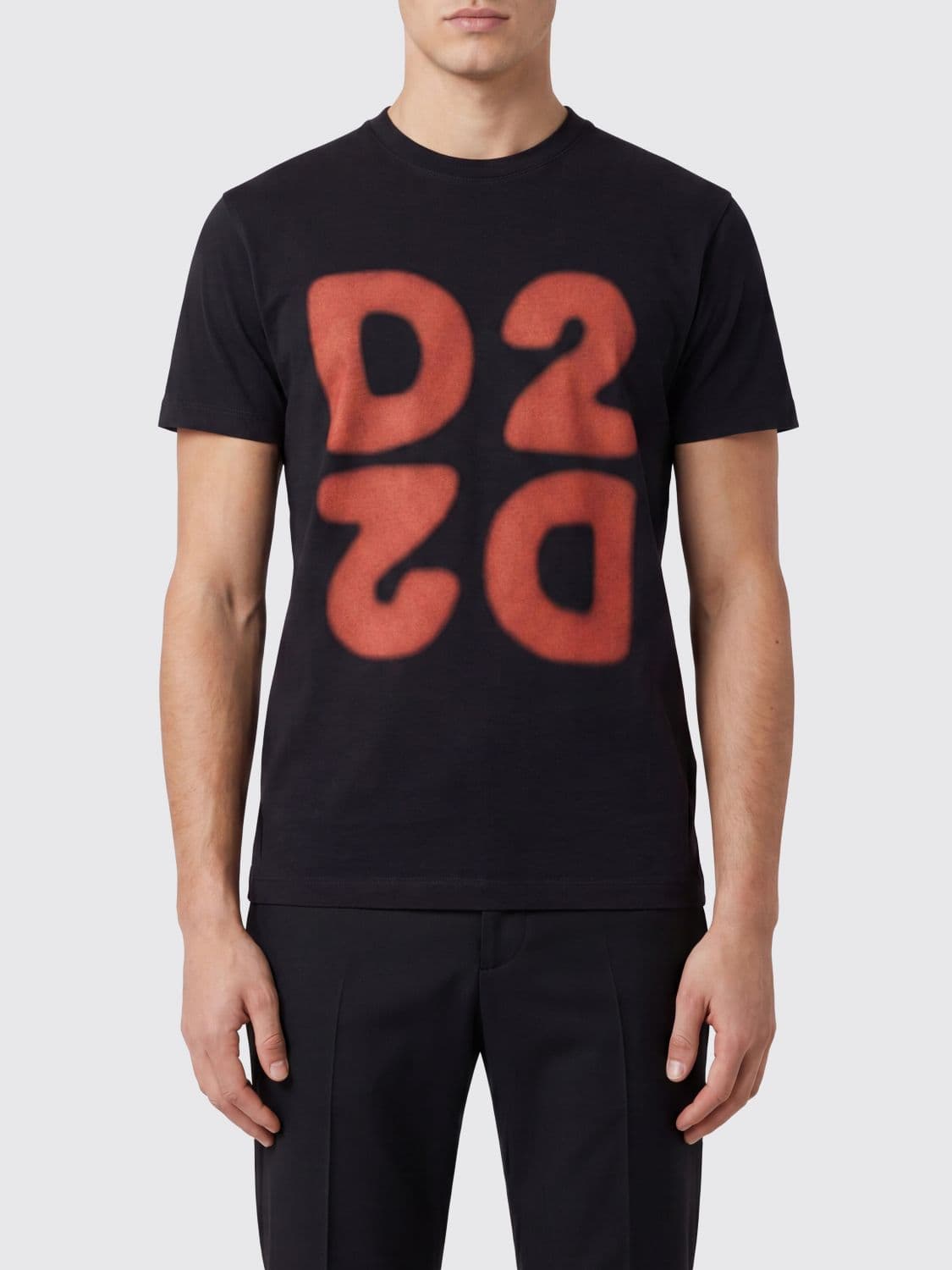 Dsquared2 Slim Fit Short-Sleeved Cotton T-shirt with Printed Logo