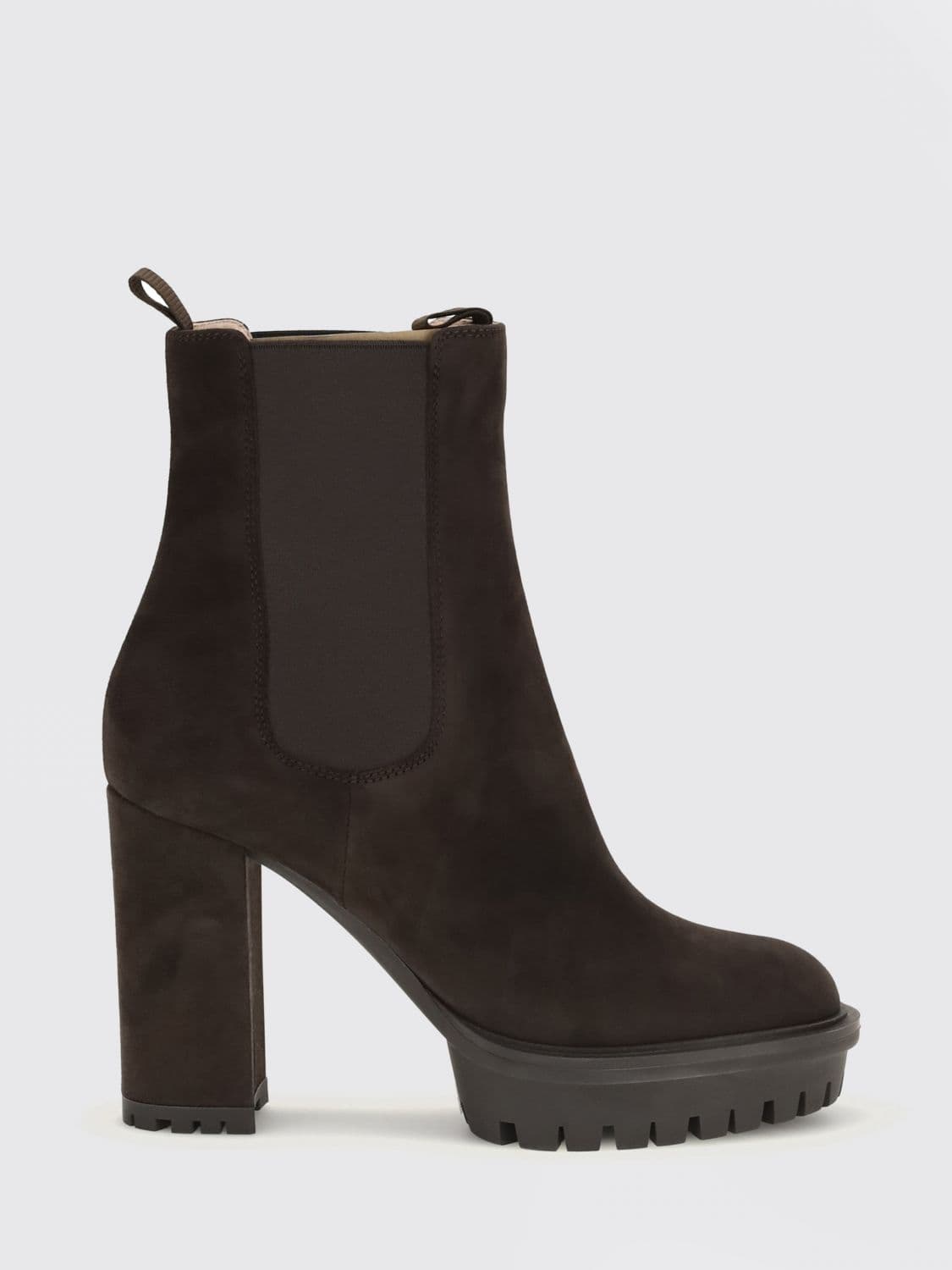 Gianvito Rossi Chelsea Ankle Boots in Suede with Platform and High Heel