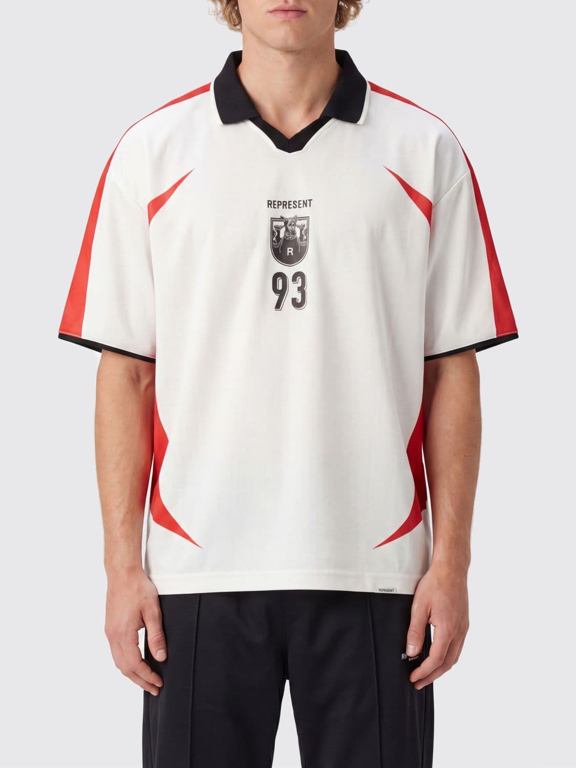 Represent Polyester T-Shirt with Classic Collar and V-Neck · L