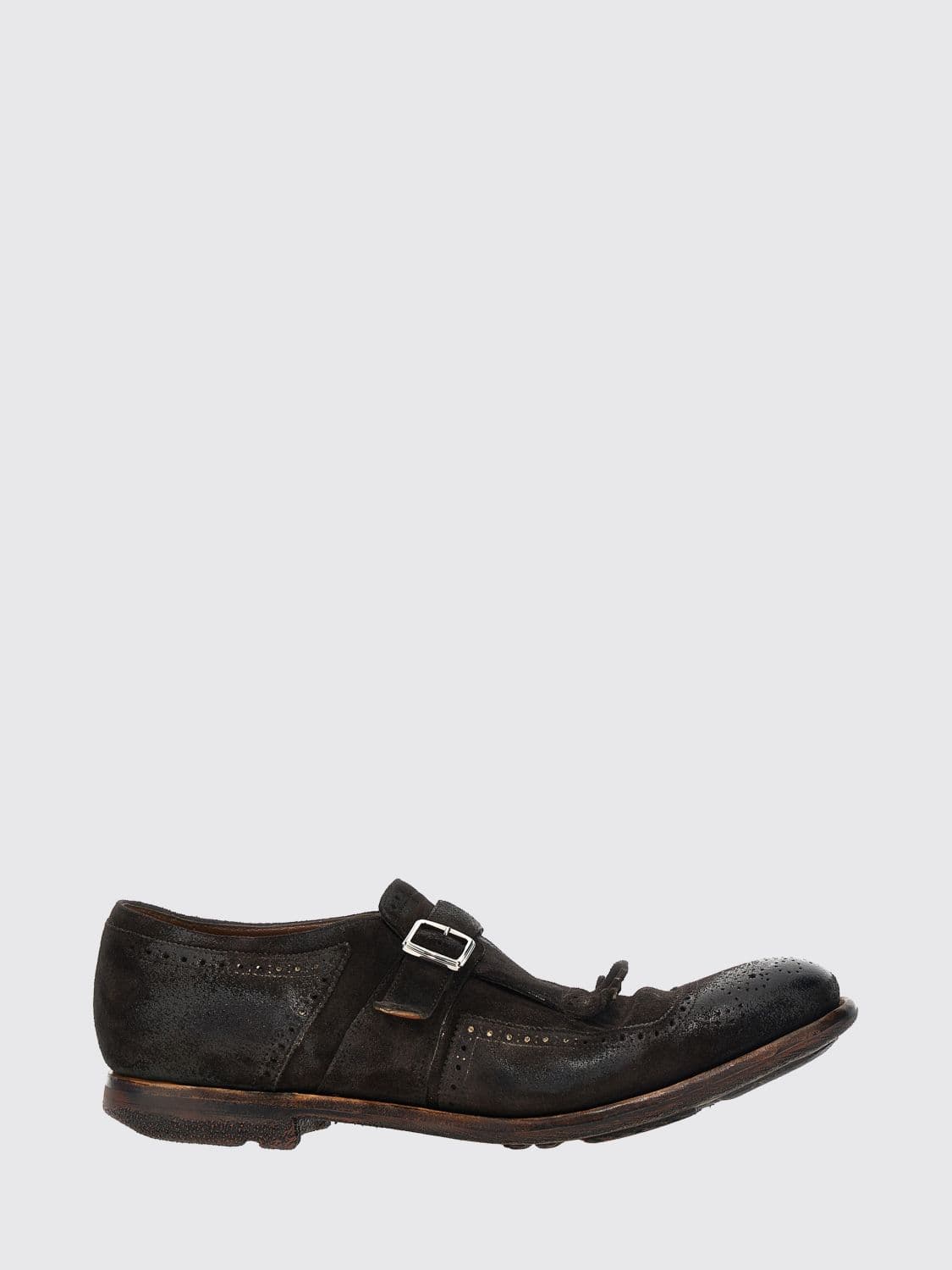 Church's Shangai Suede Monk Strap Shoes with Vintage Effect · 9½