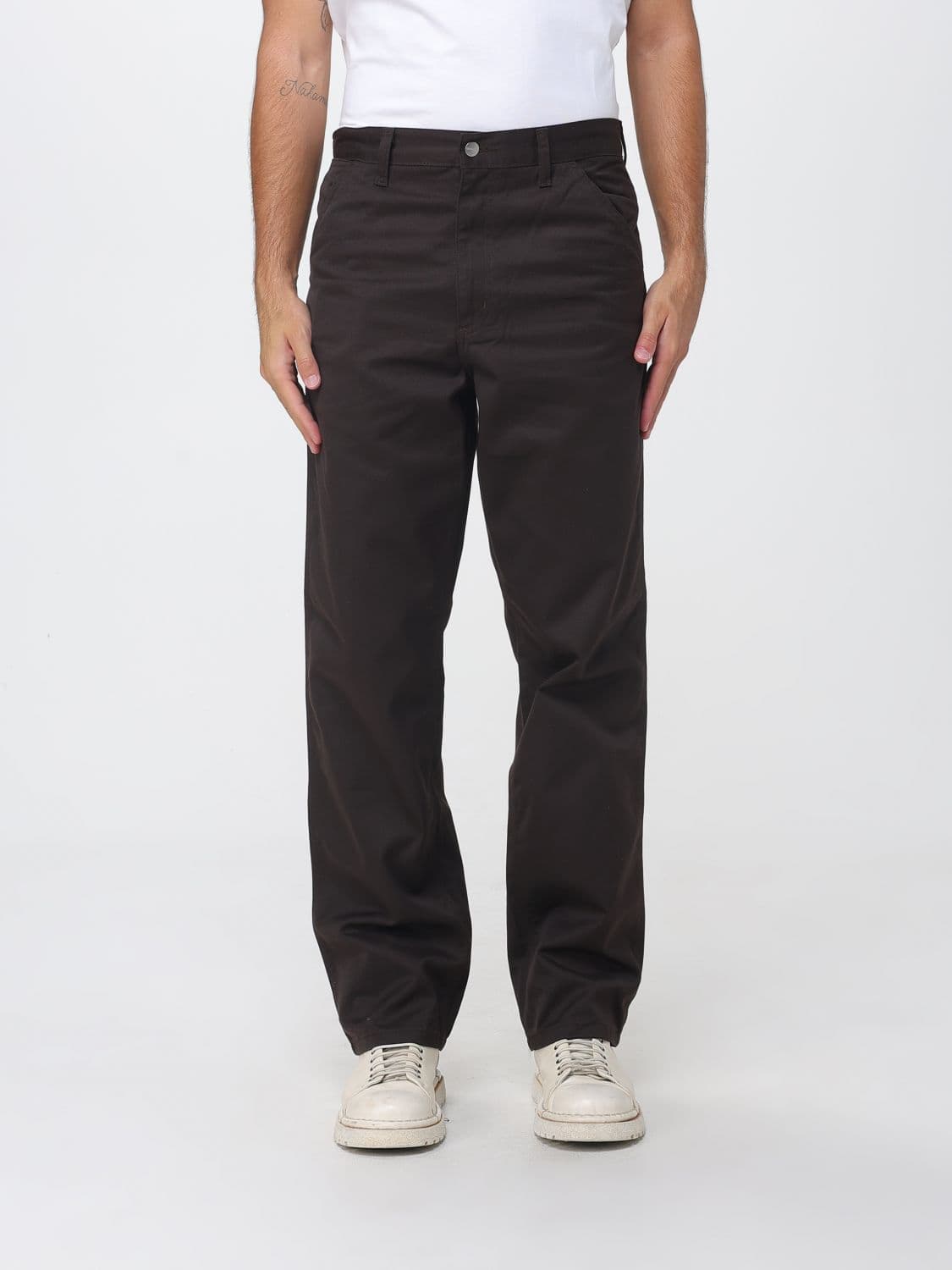 Carhartt Wip Simple Wide-Leg Cotton-Blend Trousers with Rear Logo