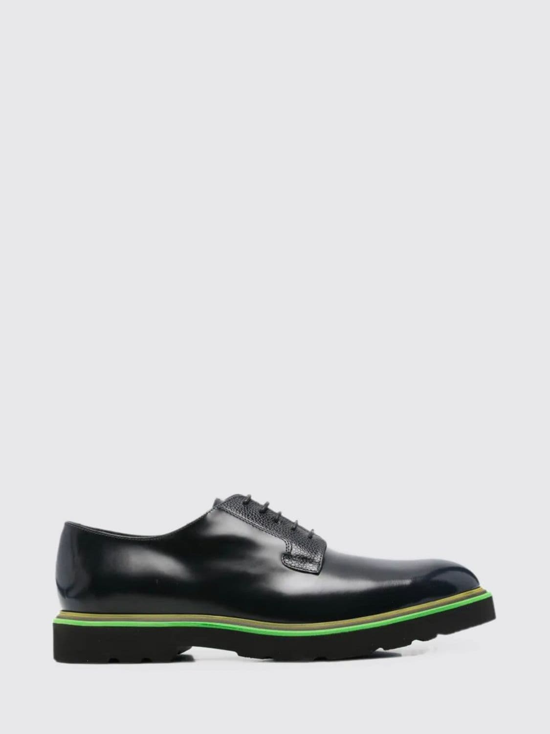 Paul Smith Derby Shoes in Calf Leather with Tapered Toe and Rubber Sole