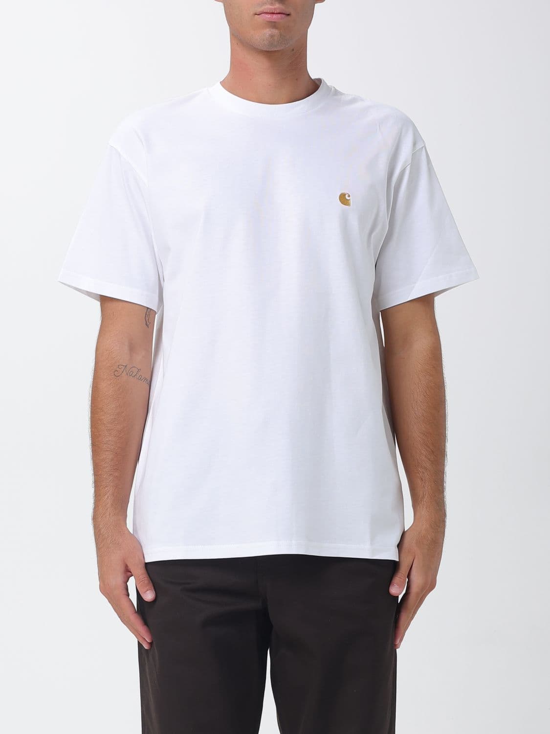 Carhartt Wip Cotton T-Shirt with Embroidered Logo and Dropped Shoulders