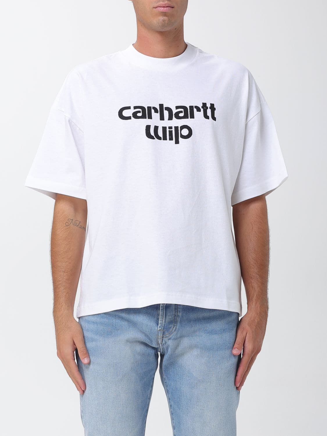 Carhartt Wip Front Logo Print Cotton T-Shirt