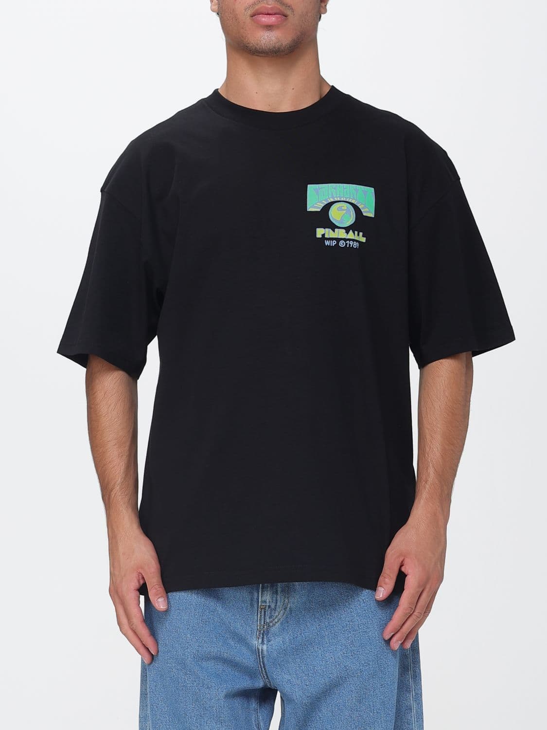 Carhartt Wip Cotton T-Shirt with Graphic Print and Contrast Logo