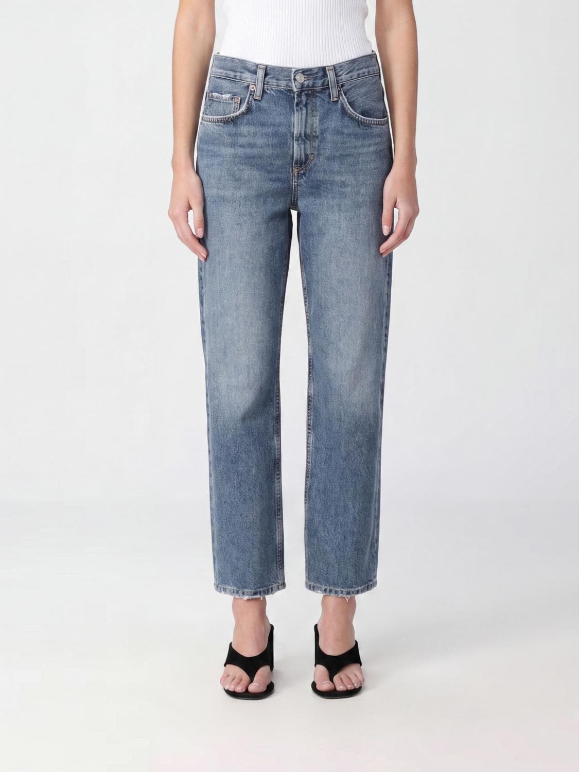 Agolde Valen Mid-Rise Straight-Leg Jeans in Denim · 30