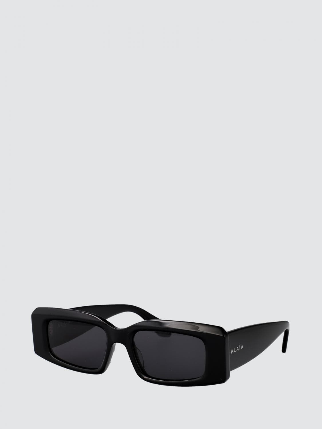 Alaïa Rectangular Black Recycled Acetate Sunglasses · 53
