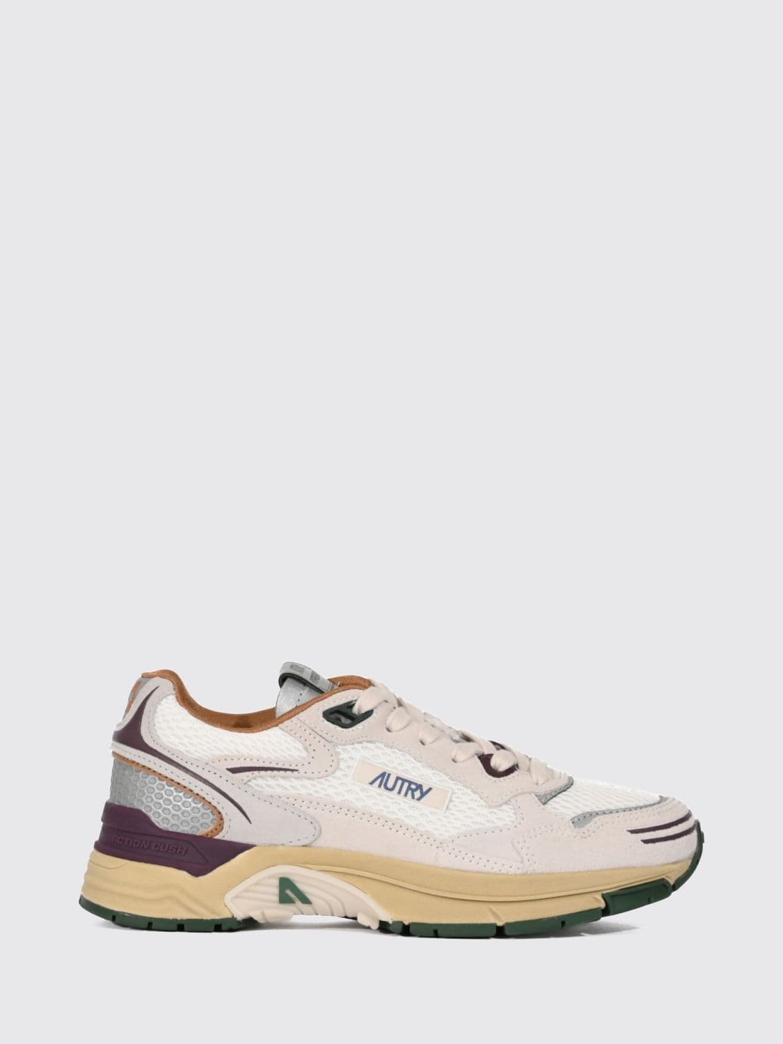 Autry Hyperway Two-Tone Leather and Mesh Sneakers with Cut-Out Logo