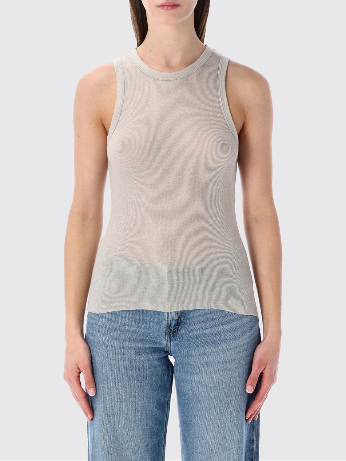 James Perse Slim Fit Off-the-Shoulder Cotton and Cashmere Top