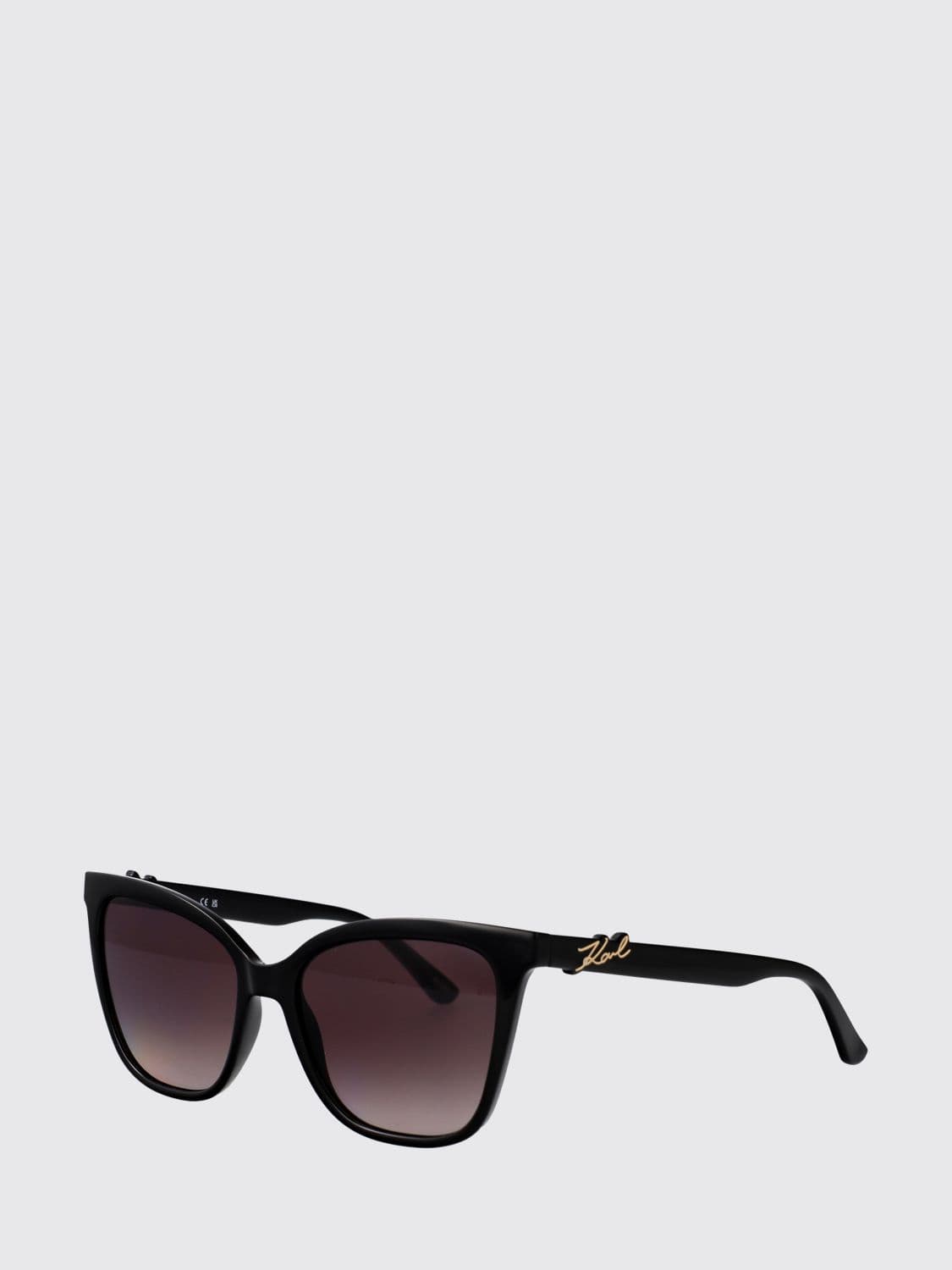 Karl Lagerfeld Vintage Cat Eye Acetate Sunglasses with Metallic Logo