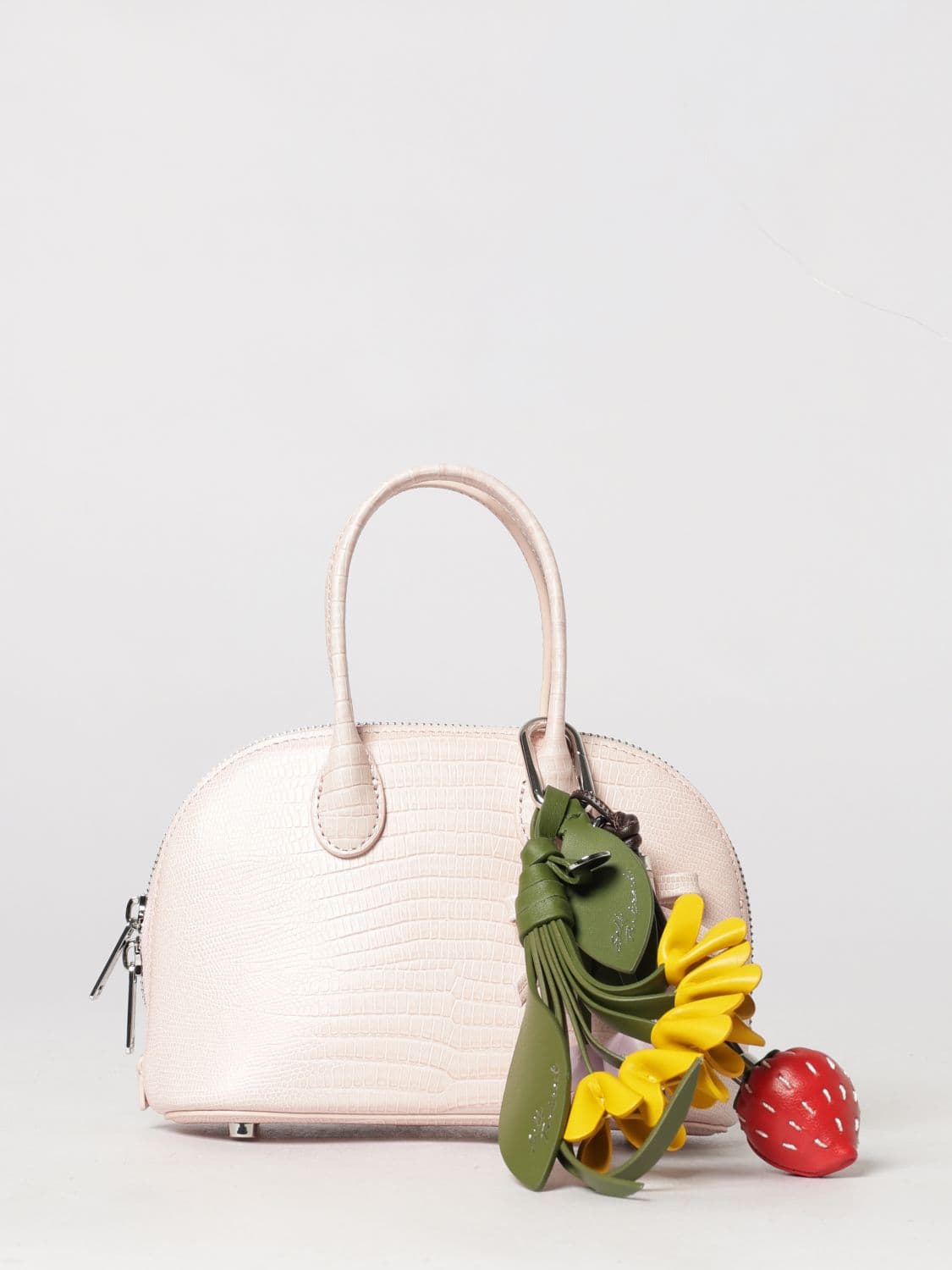 Self-Portrait Bovine Leather Mini Handbag with Double Handle and Charm · OS
