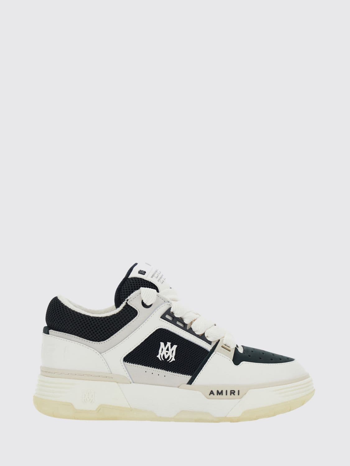 Amiri MA-1 Leather and Mesh Sneakers with Monogram and Padded Ankle