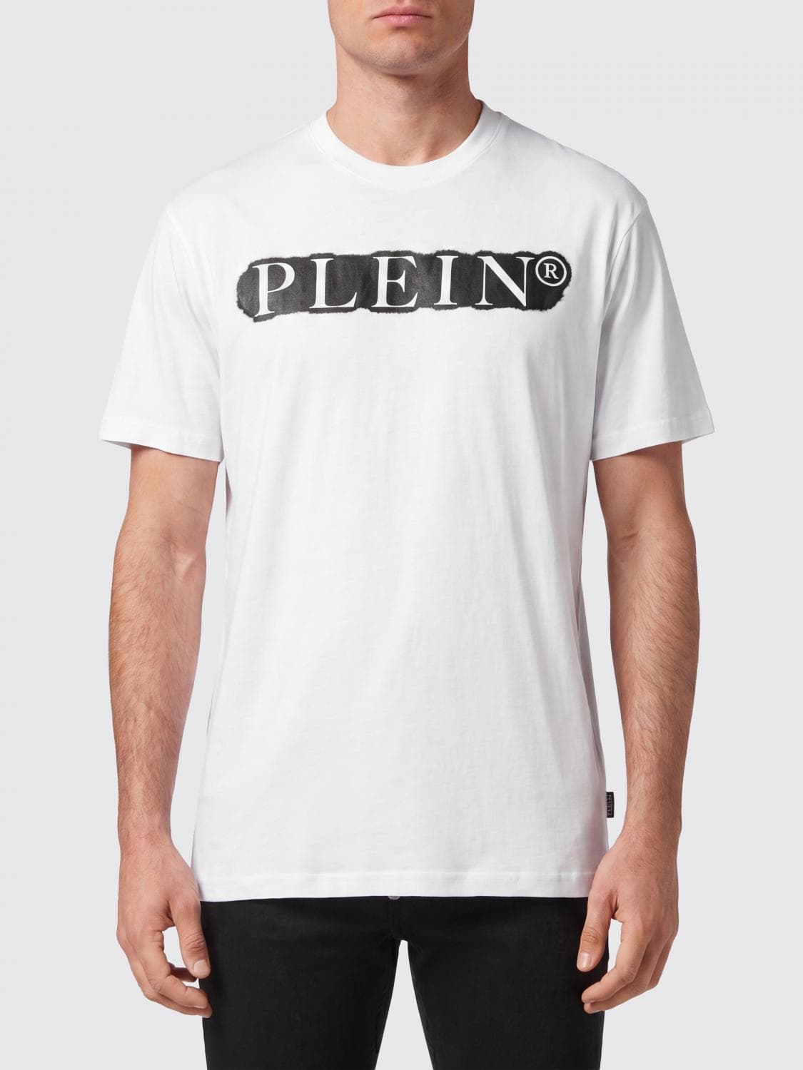 Philipp Plein Cotton Crew Neck T-shirt with Contrasting Logo Lettering Print