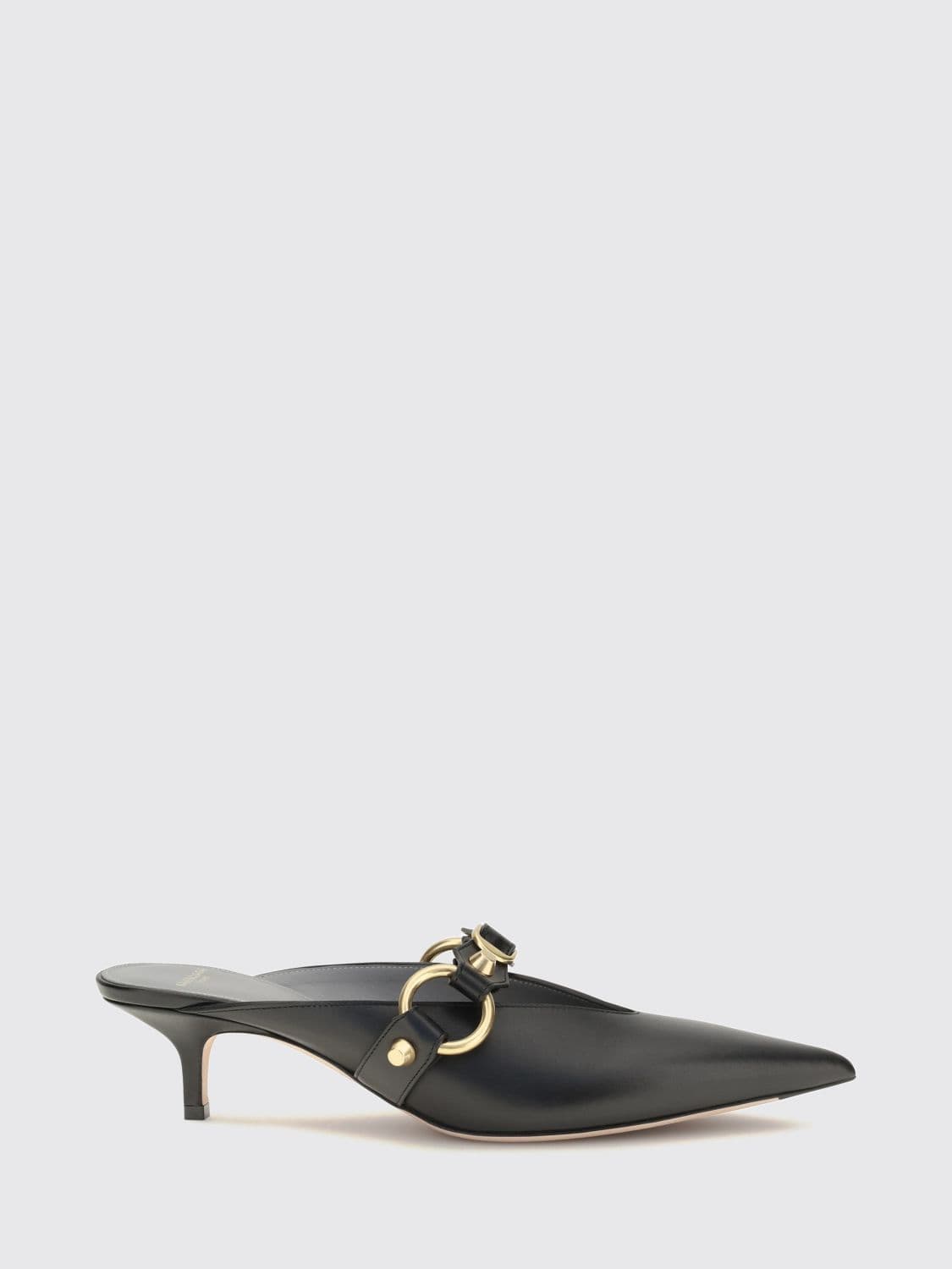 Balenciaga City Studded Calfskin Mules with Medium Stiletto Heel