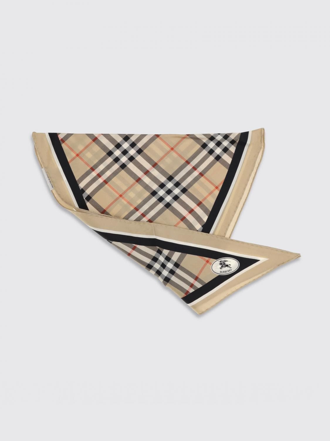 Burberry Men's Triangular Check Silk Foulard Scarf · OS