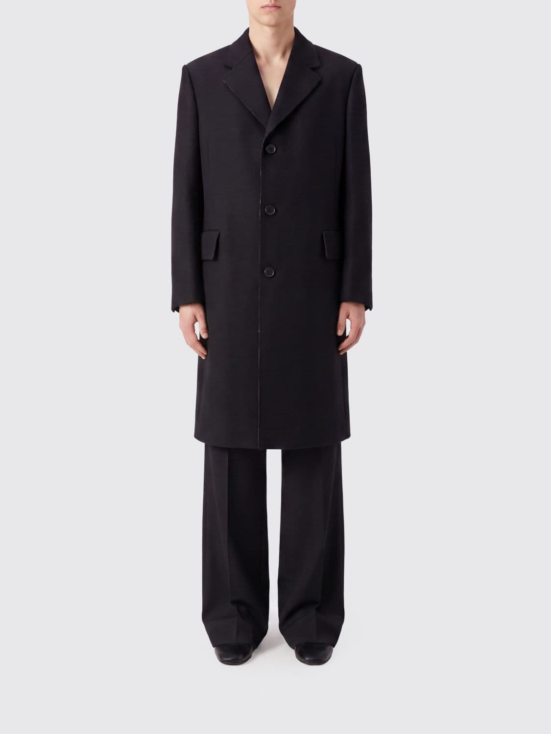 Mm6 Maison Margiela Single-Breasted Knee-Length Wool-Blend Coat