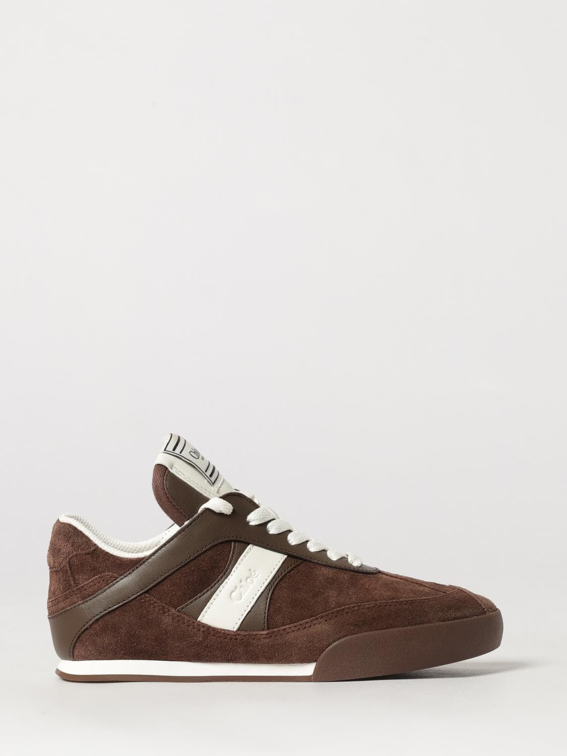 Chloé Kick Suede and Smooth Leather Low-Top Sneakers