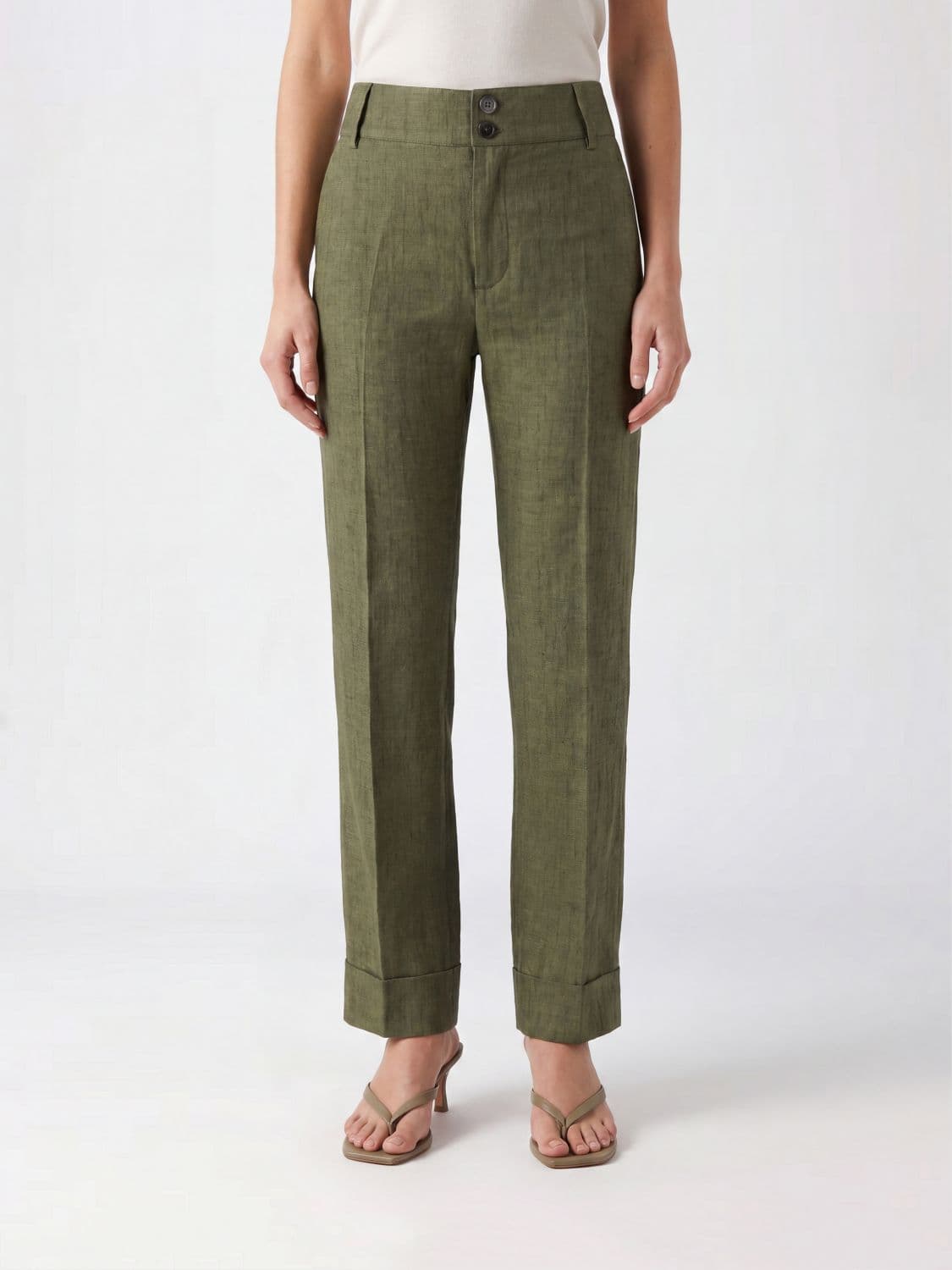 La Doublej Hendrix High-Waisted Tailored Trousers in Stretch Cotton
