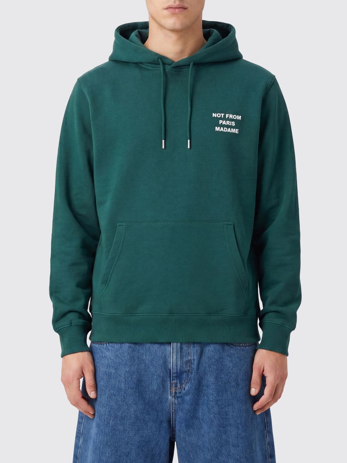 Drôle De Monsieur Relaxed Fit Cotton Hoodie with Slogan Print