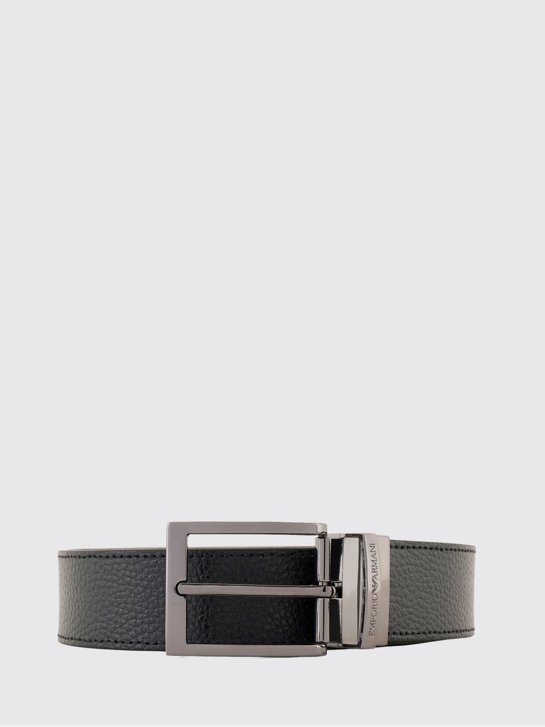 Emporio Armani Reversible and Adjustable Leather Belt with Logo Buckle