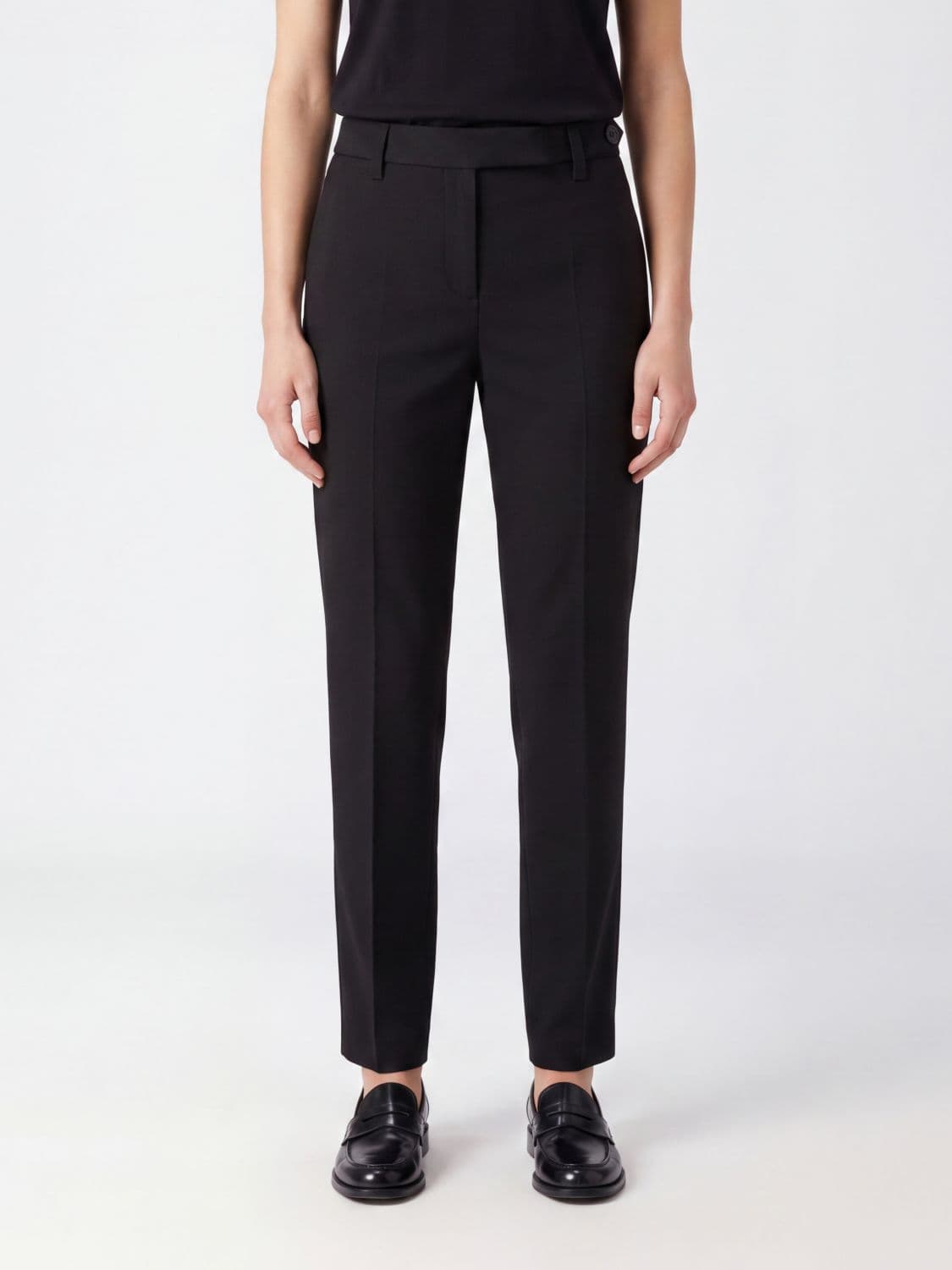 Brunello Cucinelli Slim Fit Stretch-Virgin Wool Trousers with Monili Embroidery