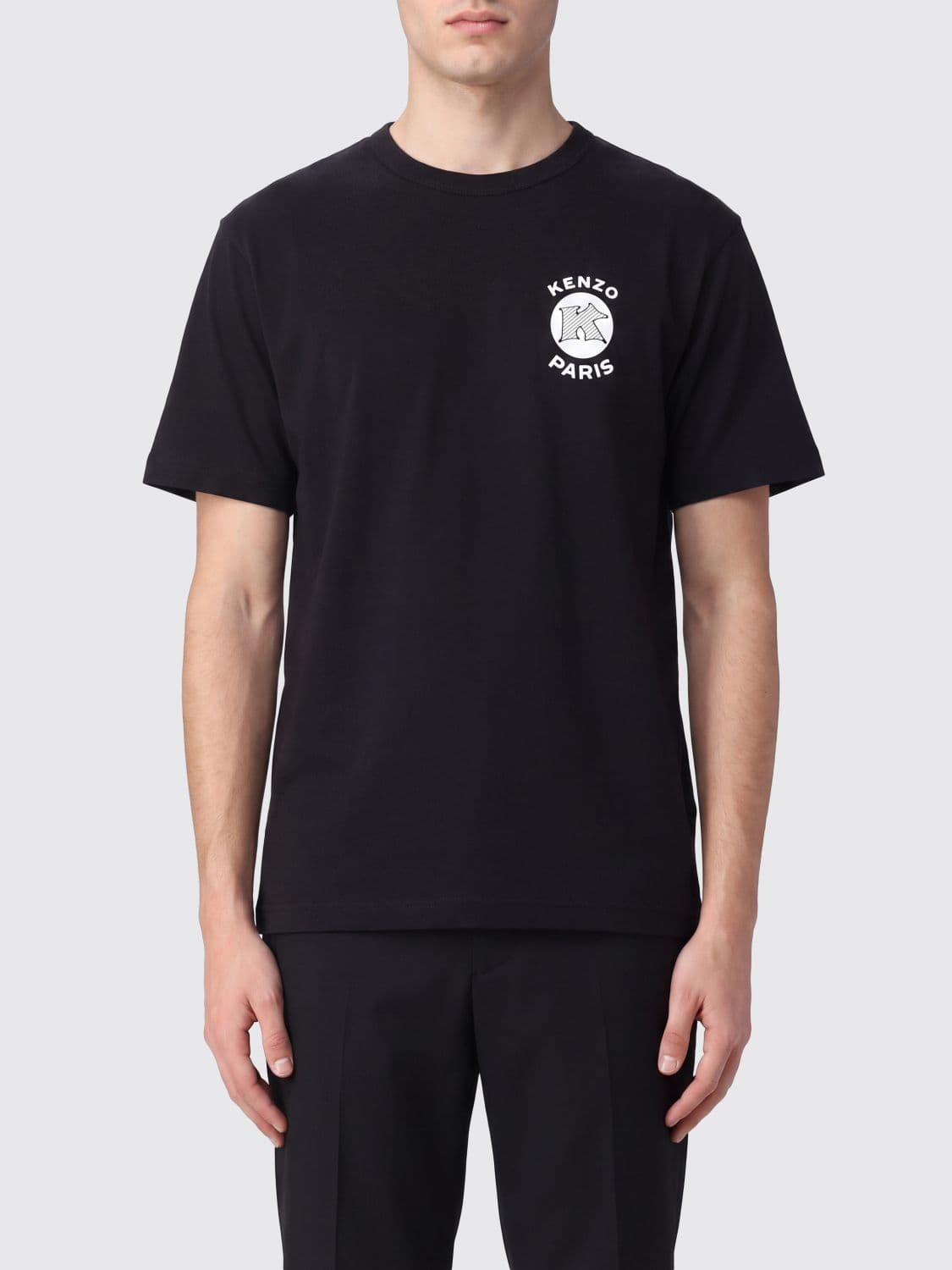Kenzo Crewneck Cotton T-Shirt with Front and Back Contrast Logo · XL