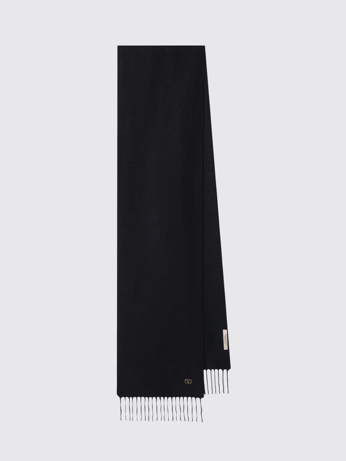 Valentino Garavani VLogo Signature Pure Cashmere Scarf with Fringed Edges · OS