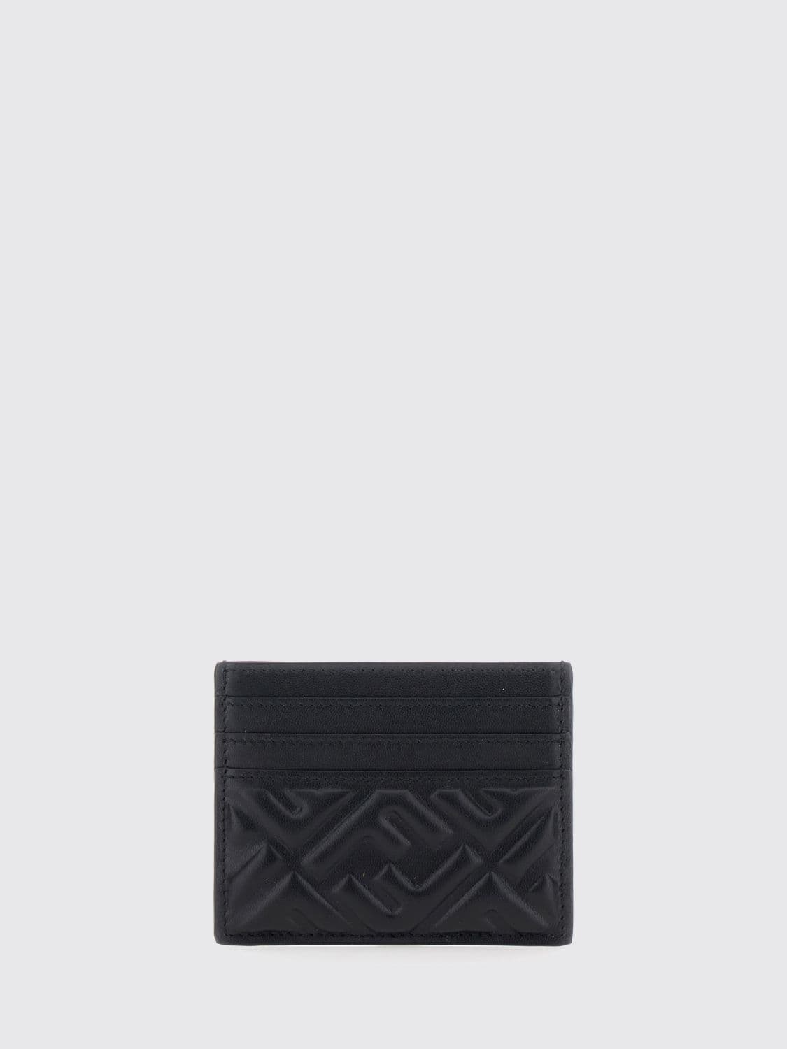 Fendi Lambskin Card Holder with Six Slots and Embossed FF Logo