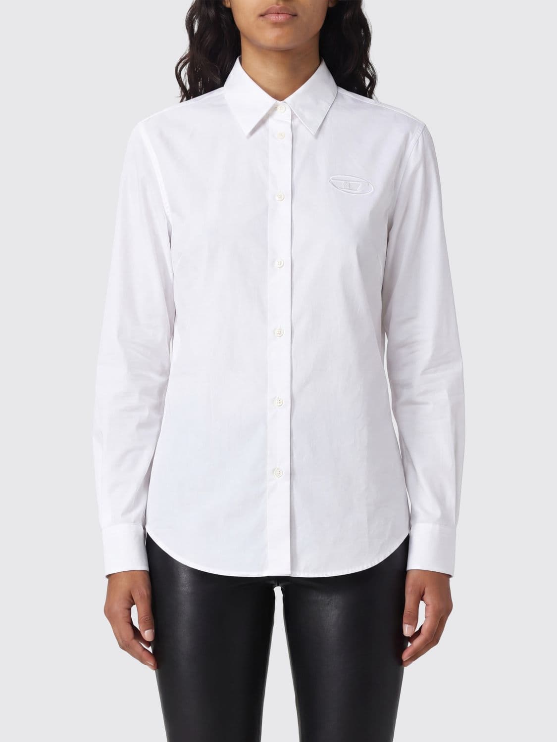 Diesel C-Ronor Slim Fit Long-Sleeved Stretch Cotton Shirt with French Collar