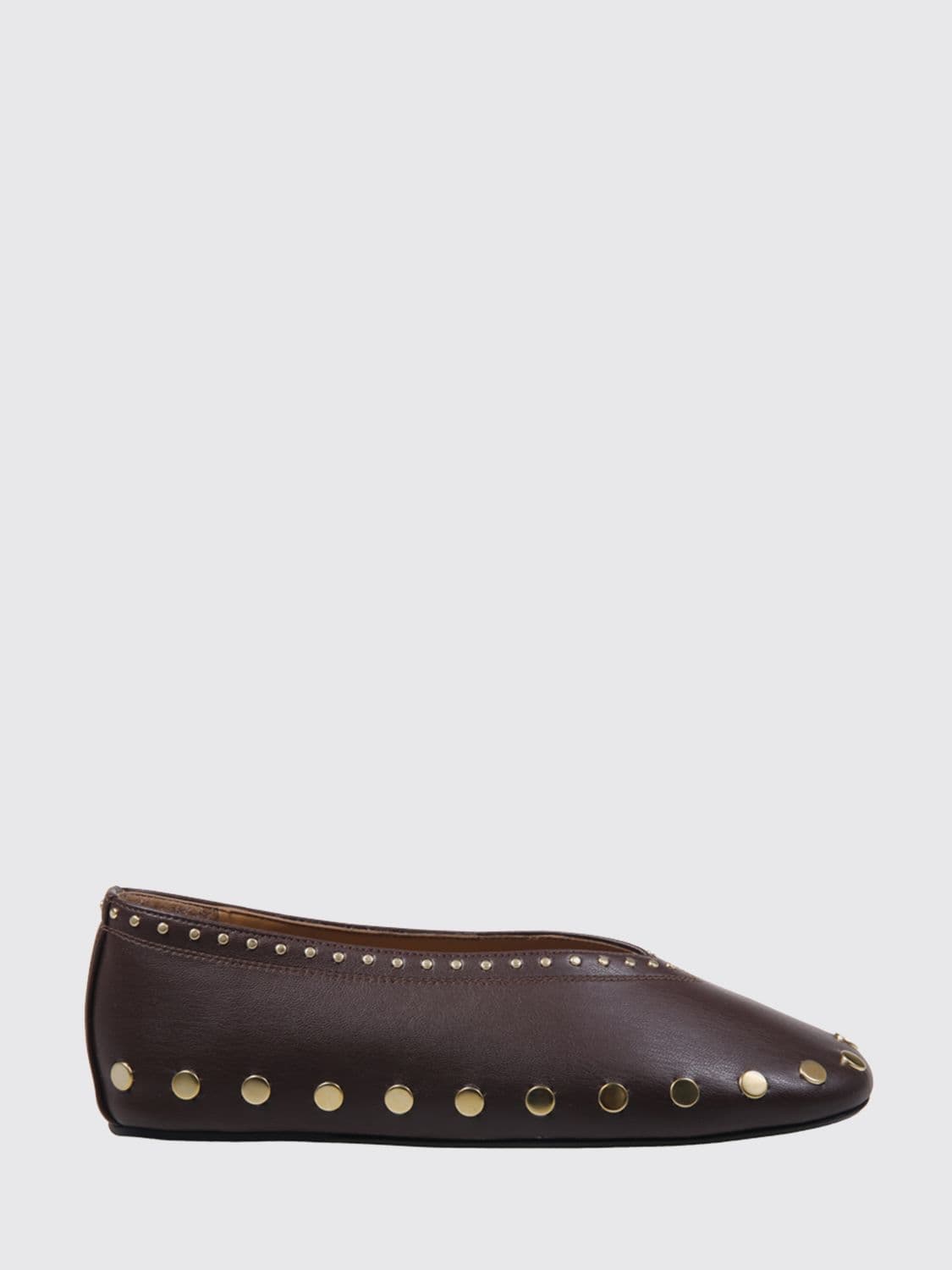 Ganni Jenny Studded Recycled-Material Ballet Flats