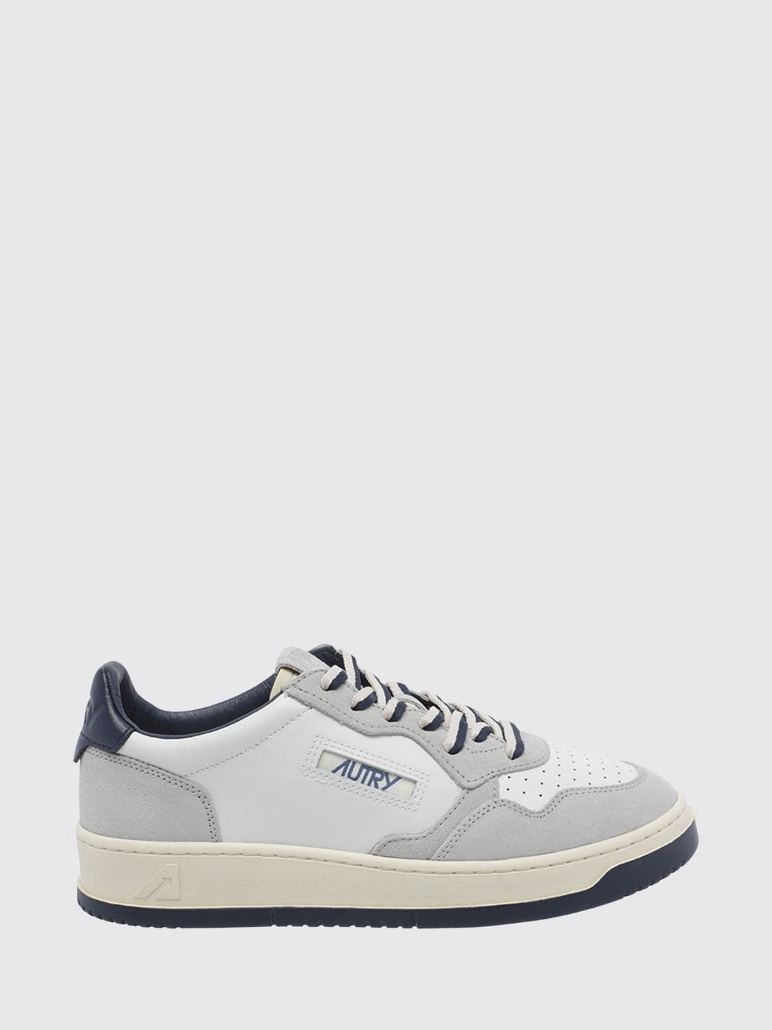 Autry Medalist Low Two-Tone Calfskin and Suede Trainers