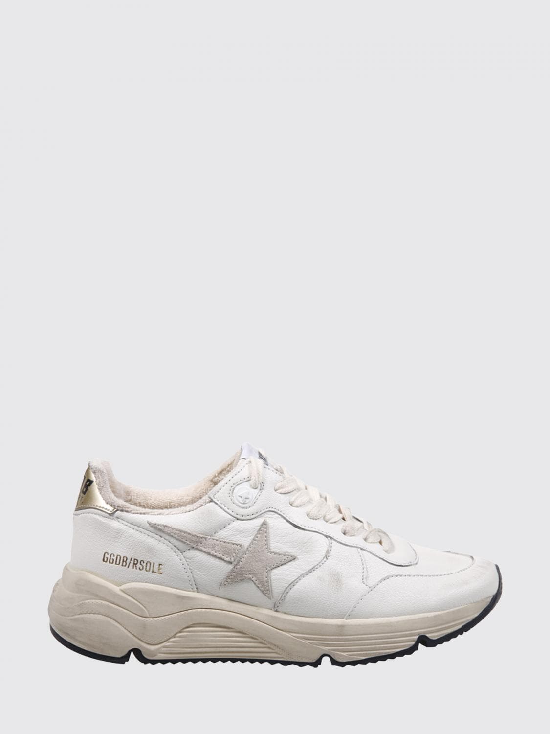 Golden Goose Running Sole Low-Top Leather Sneakers with Distressed Effect