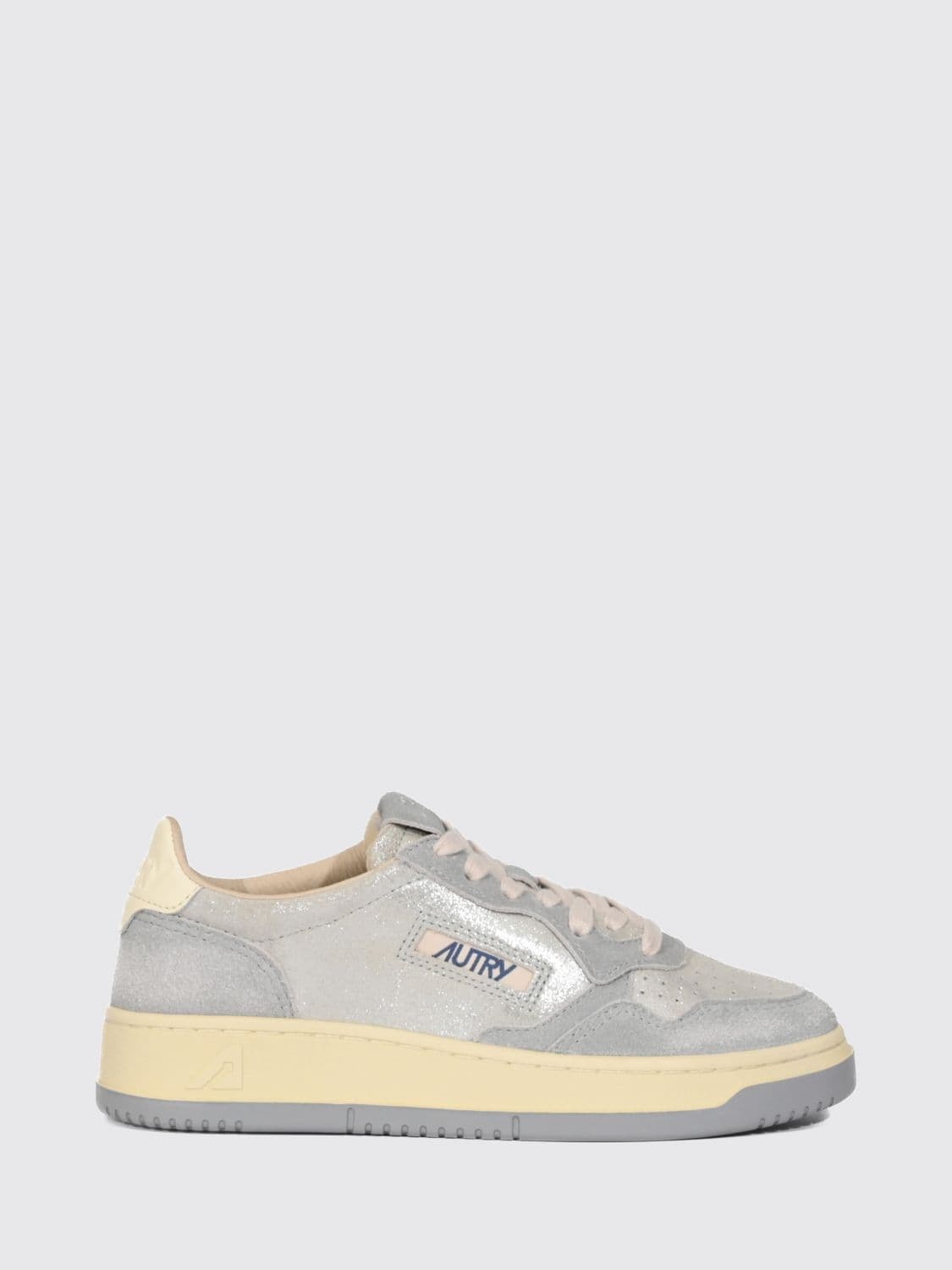 Autry Medalist Low Super Vintage Leather and Suede Sneakers with Worn Effect