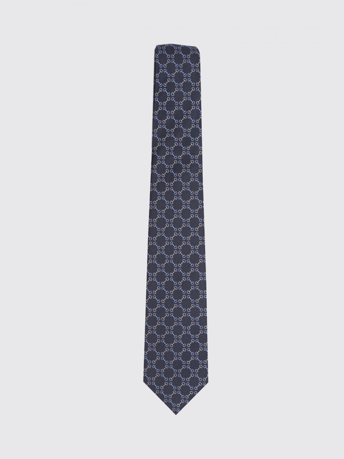 Gucci Horsebit Graphic Print Silk Tie