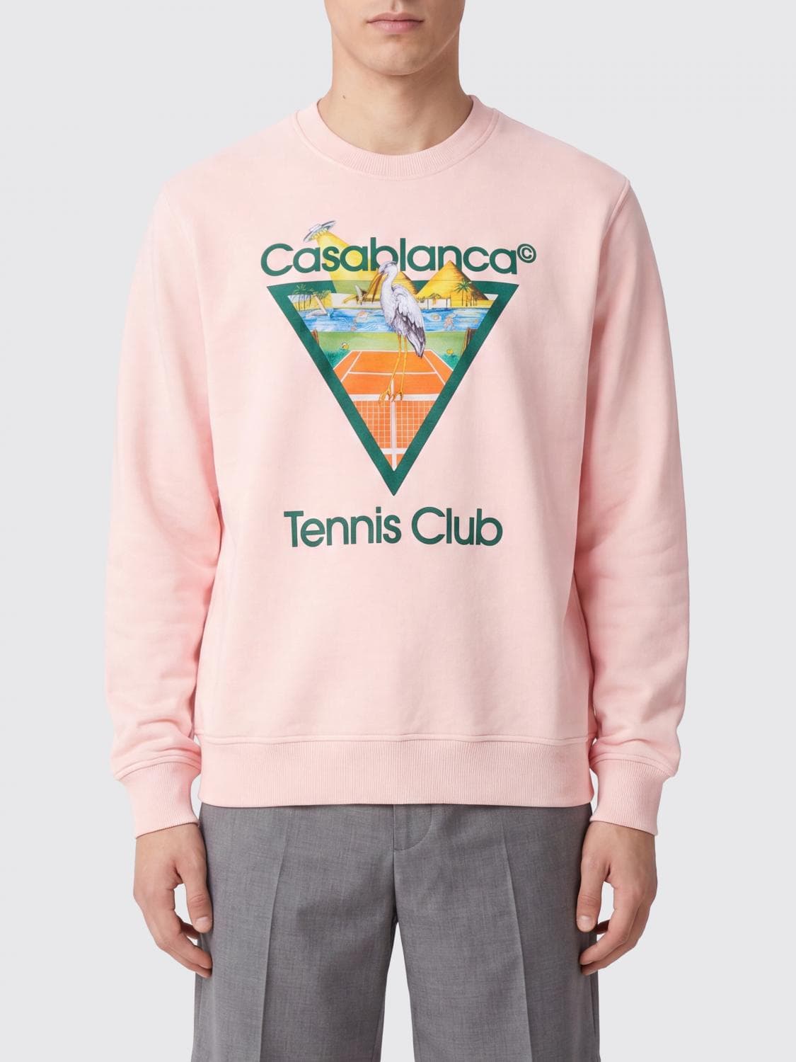 Casablanca Crewneck Jumper in Organic Cotton with Contrasting Front Logo